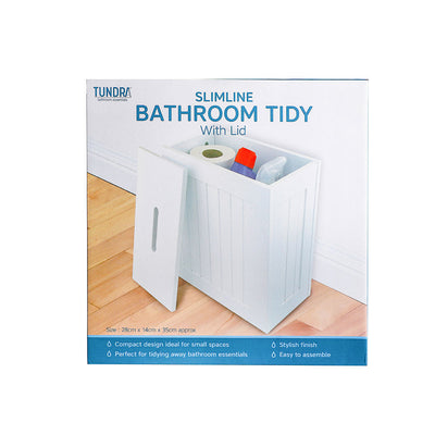 Slimline Bathroom Tidy with Lid 28x14x35cm