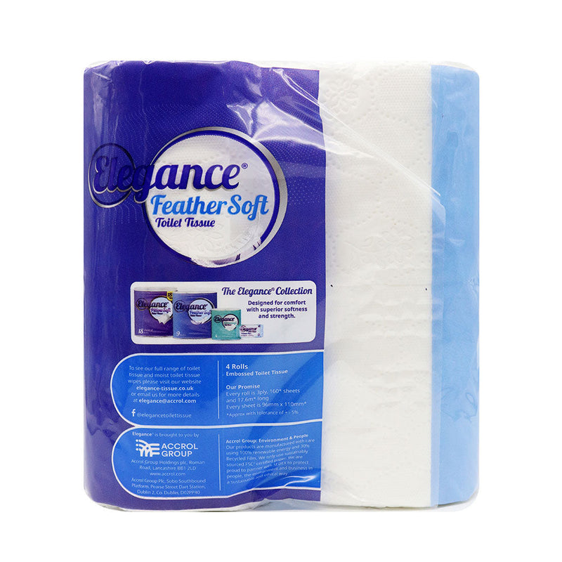 Elegance Feather Soft Toilet Tissue 3Ply 4 Rolls