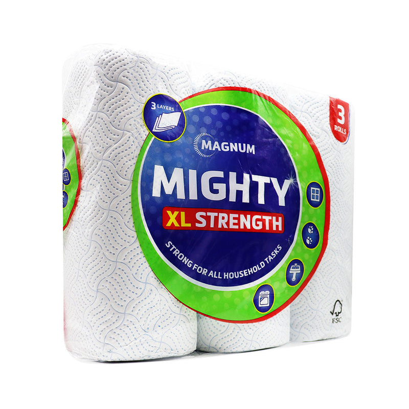 Magnum Mighty XL Strength Kitchen Roll 3Ply 3 Rolls