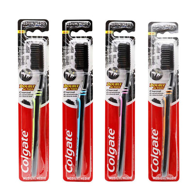 Colgate Medium Double Action Charcoal Toothbrush Assorted