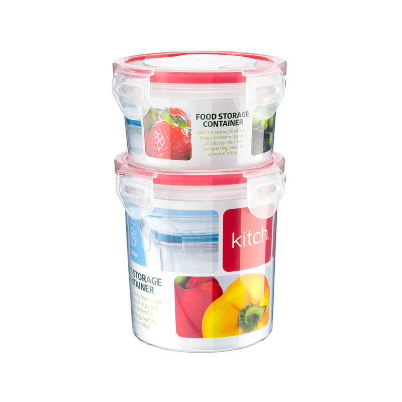 Round Click & Close Food Container Set 300ML & 550ML