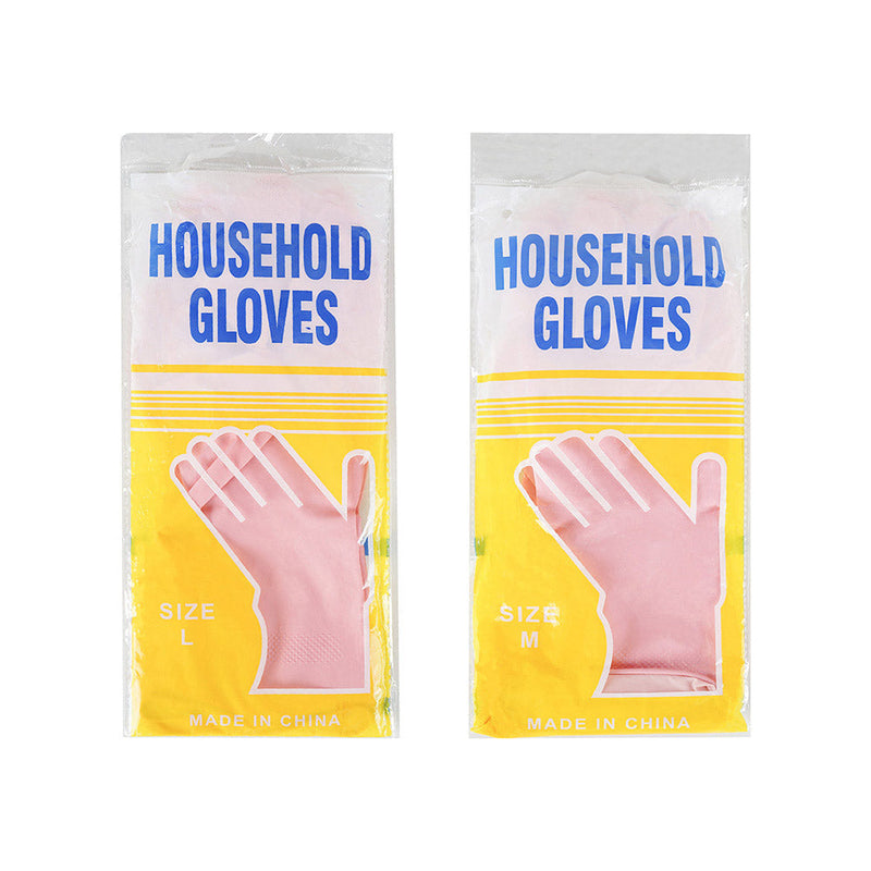 Pink Household Rubber Gloves 2pk
