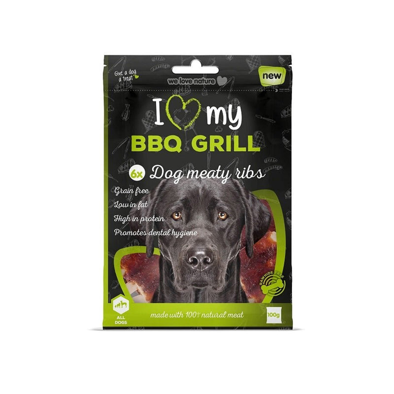 BBQ Grill Dog Meaty Ribs Treats 6Pack 100g