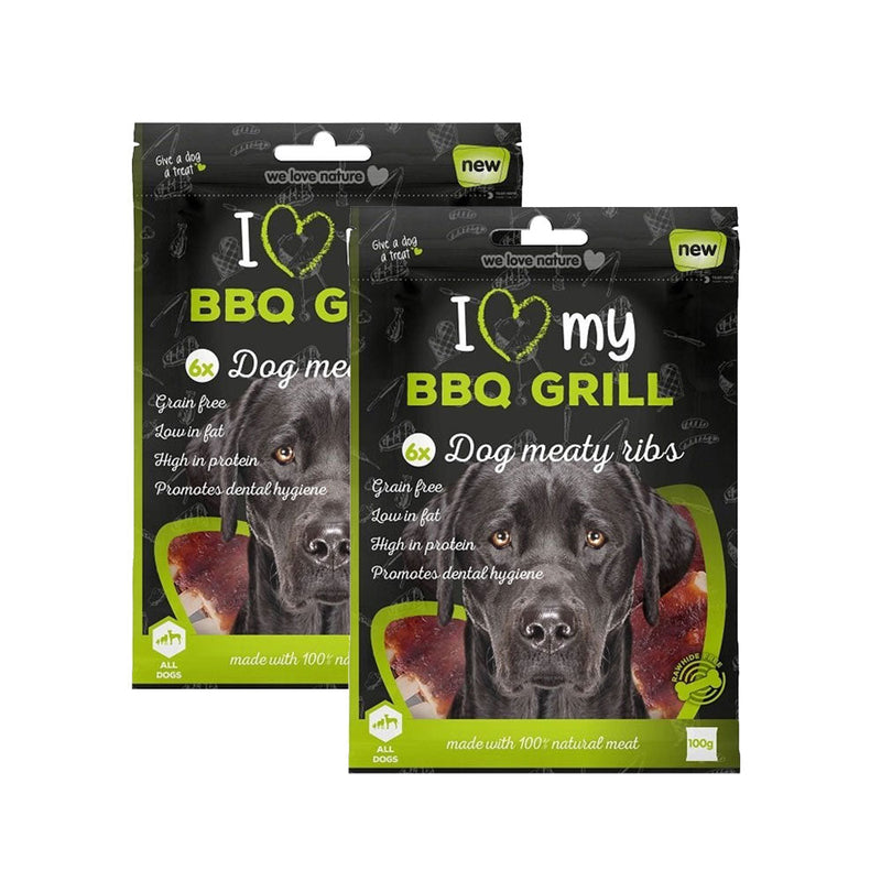 BBQ Grill Dog Meaty Ribs Treats 6Pack 100g