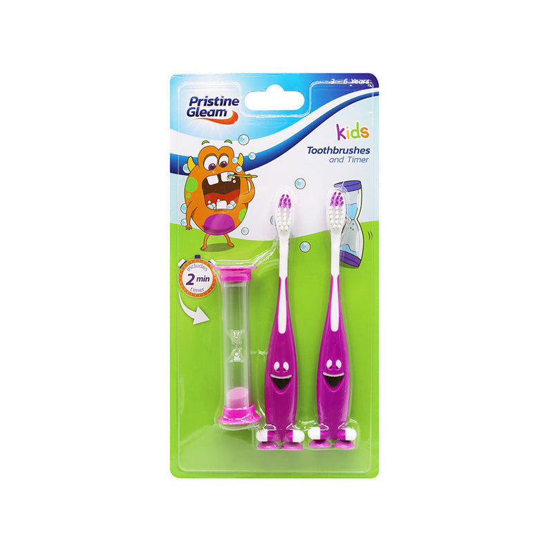 Pristine Gleam Kids Toothbrushes And Timer Set