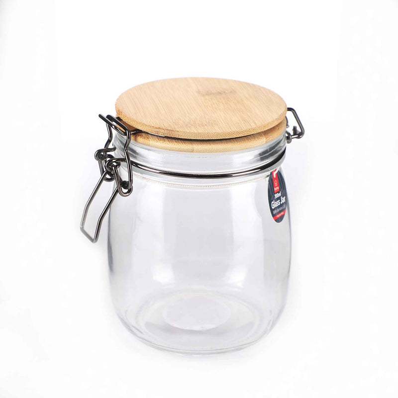 Glass Jar With Bamboo Lid 700ML