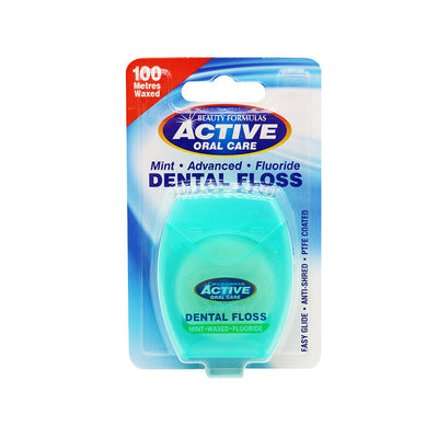 Active Oral Care Dental Floss Mint Waxed 100M