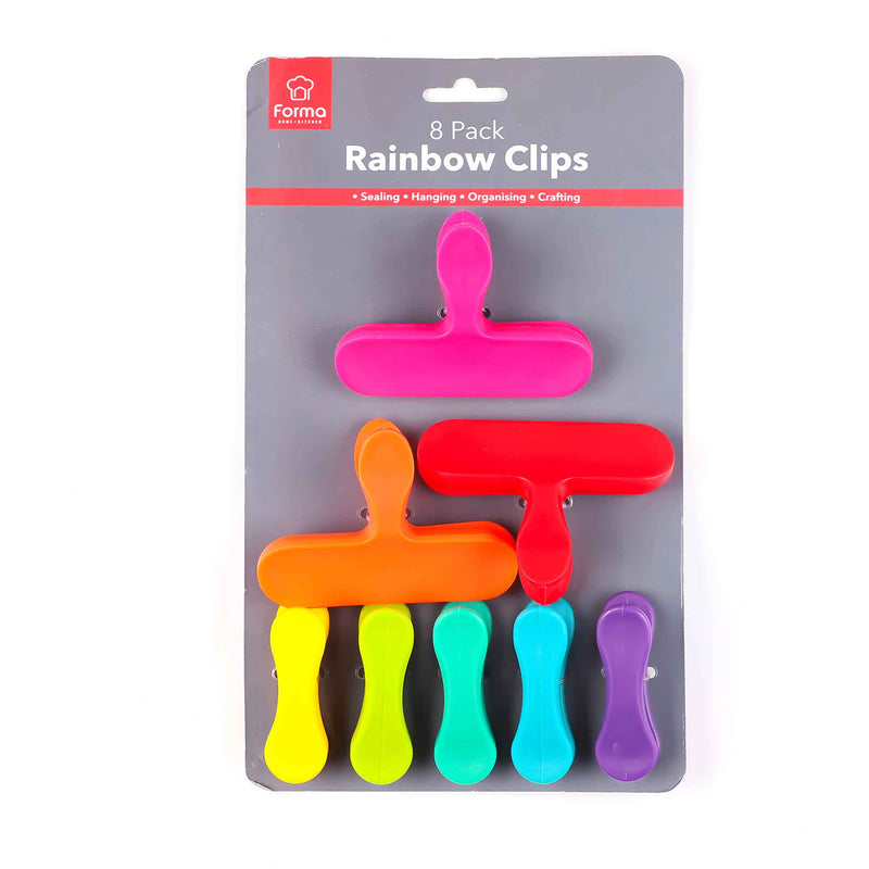 Rainbow Bag Clips 8PK