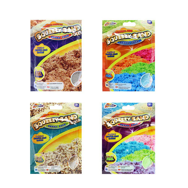 Squeezy Sand Refill Pack 4 Assorted