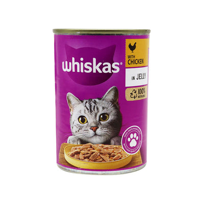 Whiskas Adult Wet Cat Food Chicken in Jelly Tin 400g