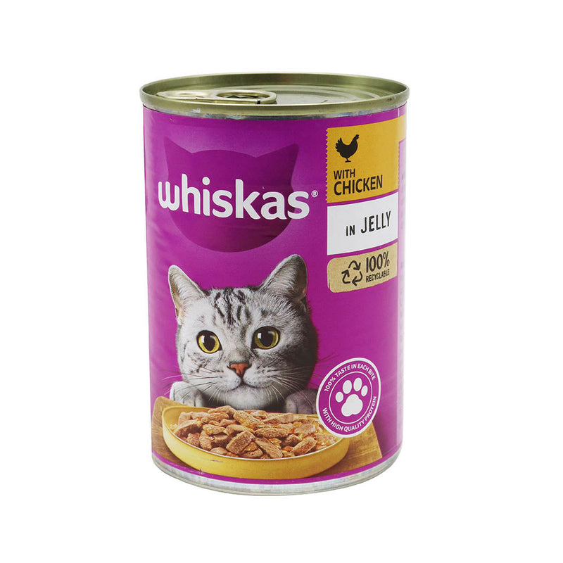 Whiskas Adult Wet Cat Food Chicken in Jelly Tin 400g