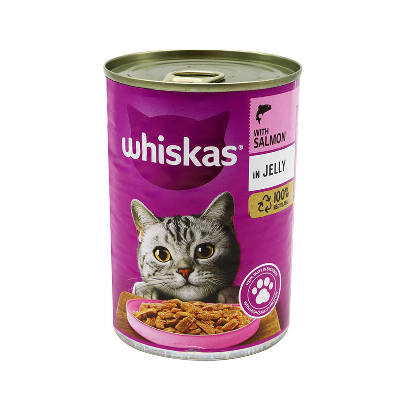 Whiskas Adult Wet Cat Food Salmon in Jelly Tin 400g