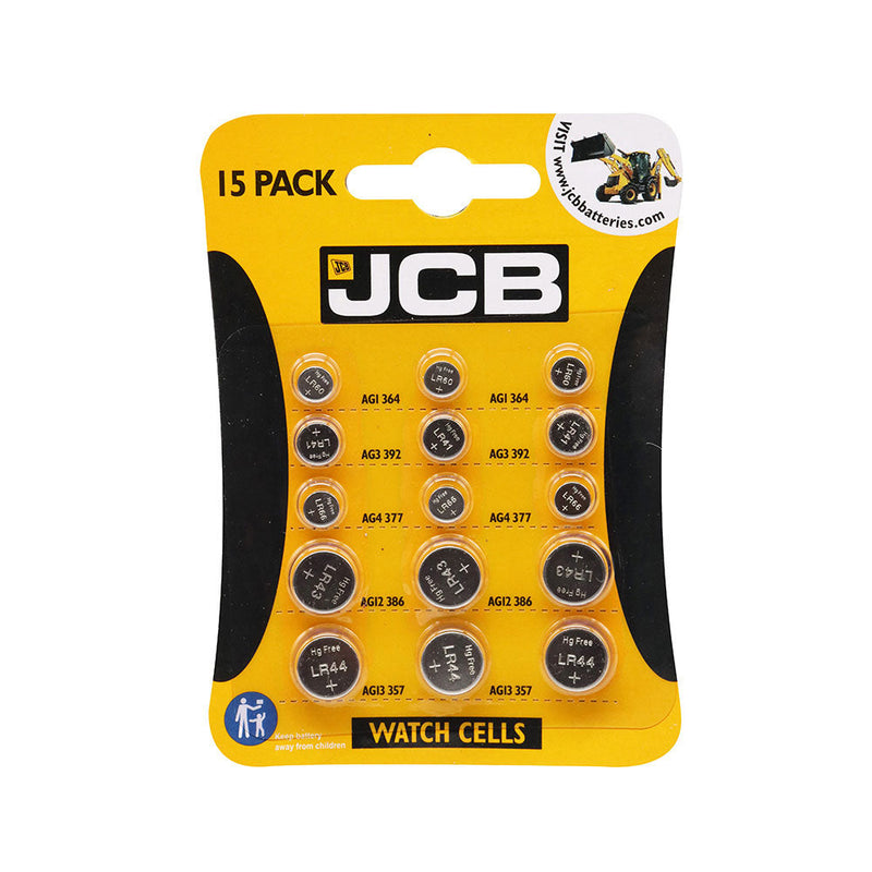 JCB Watch Cells Mix Batteries 15Pack