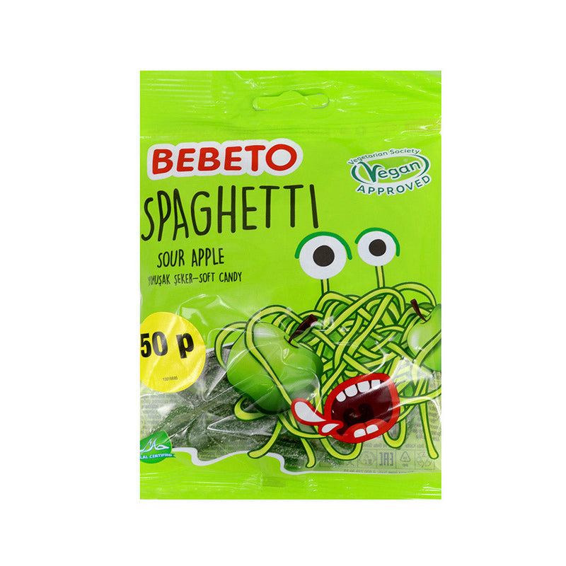 Bebeto Spaghetti Sour Apple Soft Candy 70g x 6PK