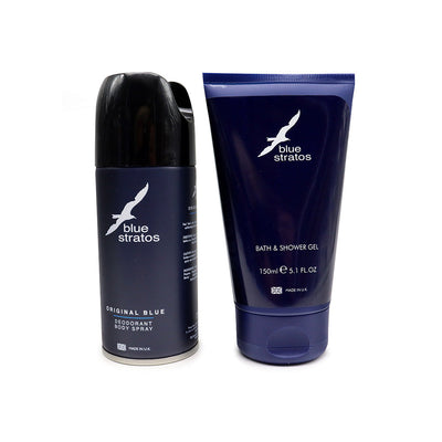 Blue Stratos Body Spray + Bath & Shower Gfit Set For Men