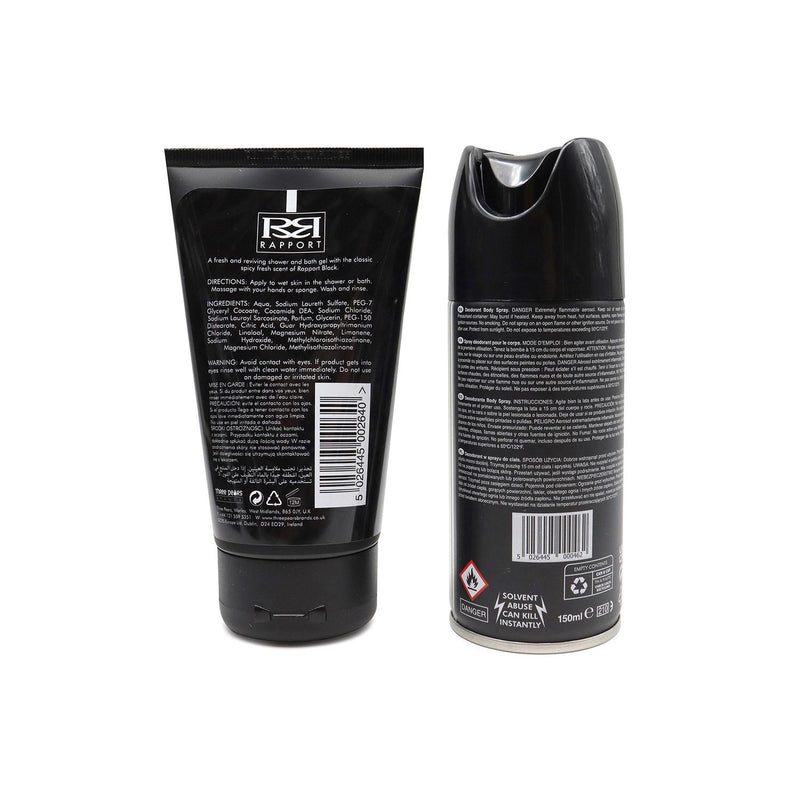 Black Rapport Body Spray + Bath & Shower Gfit Set For Men