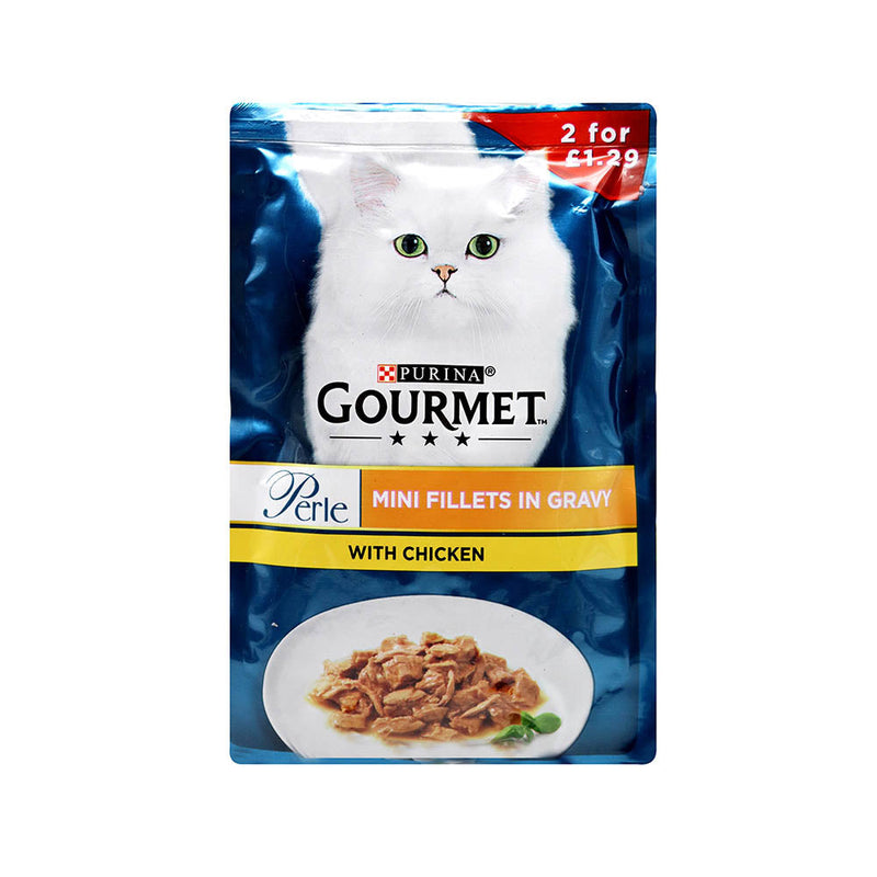 Gourmet Perle Cat Food Mini Fillets Chicken In Gravy 85g