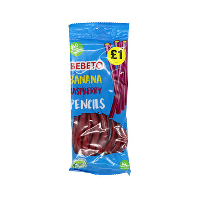 Bebeto Fizzy Banana & Raspberry Pencils Sweets 160g x 4PK