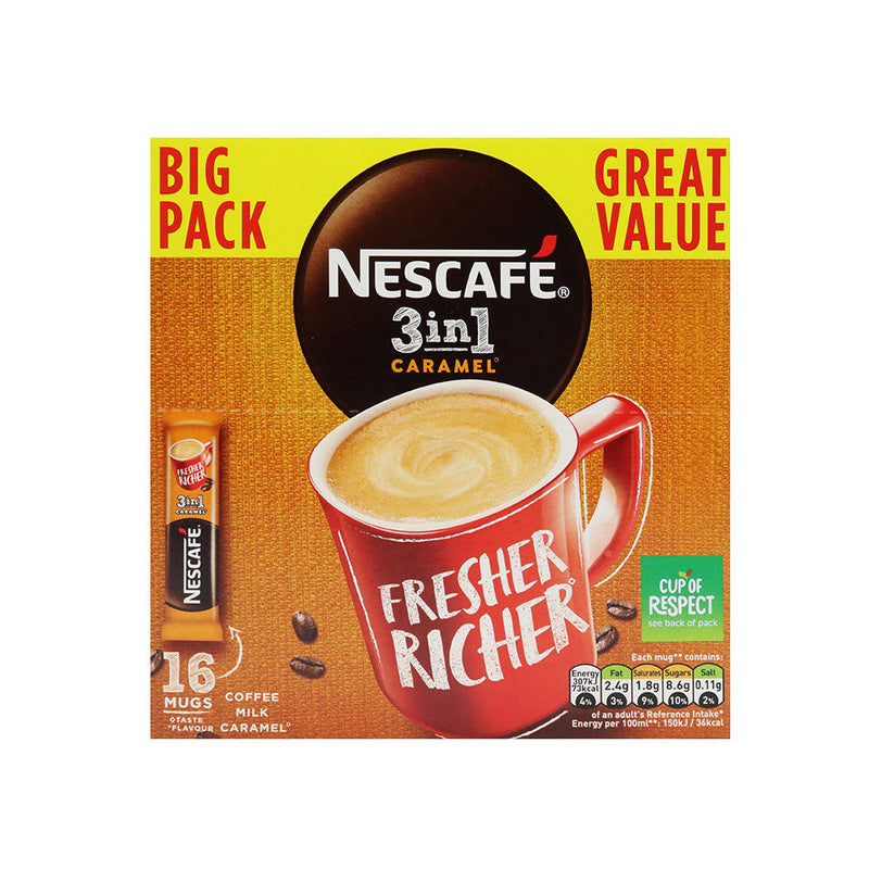 Nescafe Caramel 3in1 Instant Coffee 16 Sachets