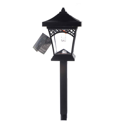 Arched Black Stake Lantern - Bright White