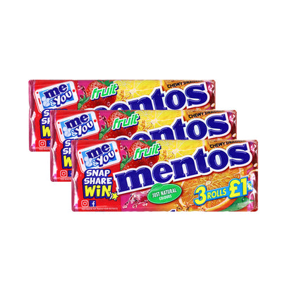 Mentos Fruit Chewy Dragees 3Pack