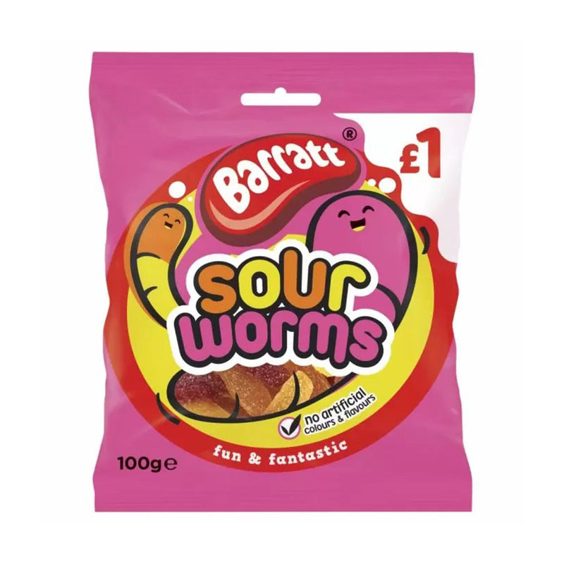 Barratt Fun & Fantastic Sour Worms 100g x 3PK