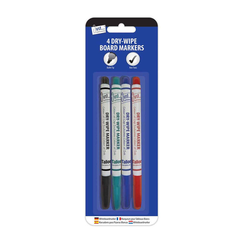 4 Dry-Wipe Markers Assorted