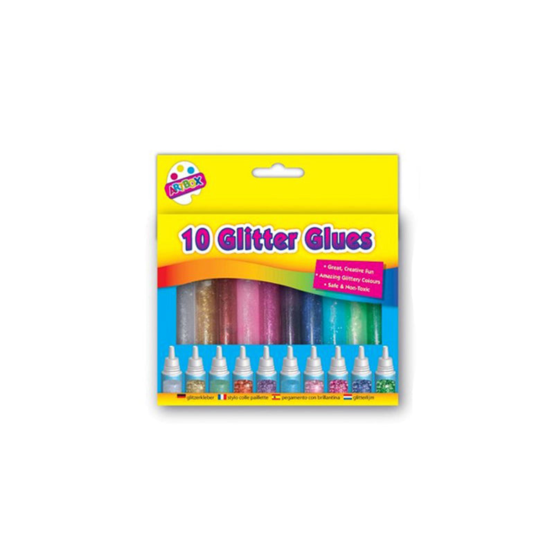 Assorted Colour Glitter Glue 10PC