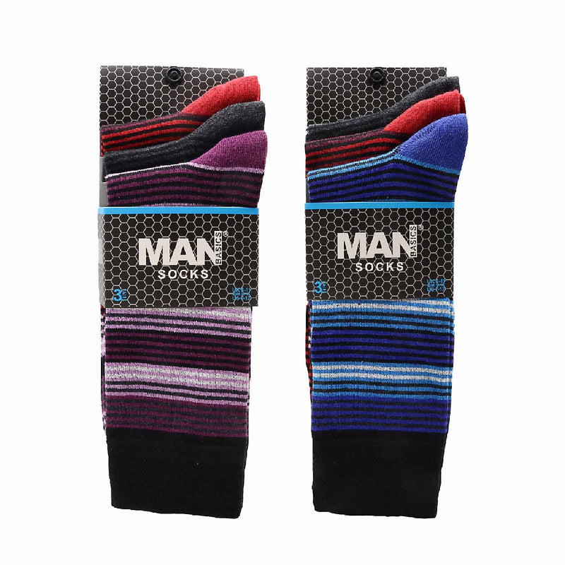 Men Basic Stripe Socks 3PK
