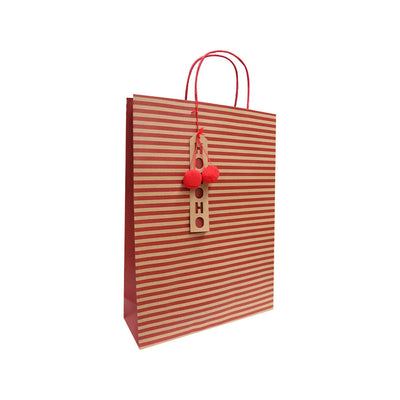 Kraft Red Stripe Gift Bag XL