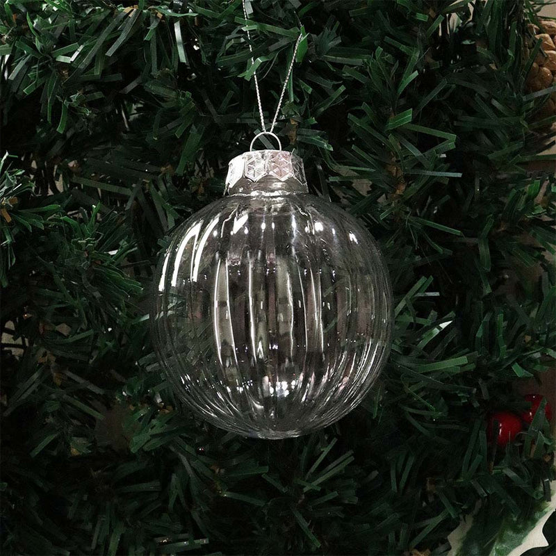 Christmas Ribbed Baubles 2 Pack
