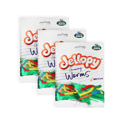 Jellopy Gummy Worms Fruit Flavour 160g