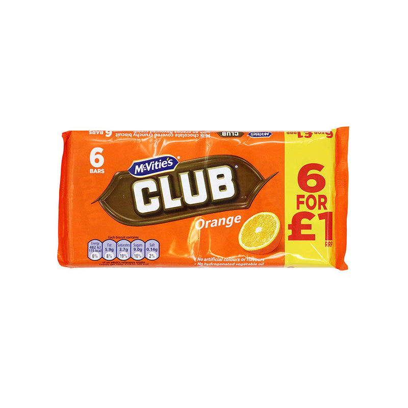 Club Biscuits Orange 6 Bars