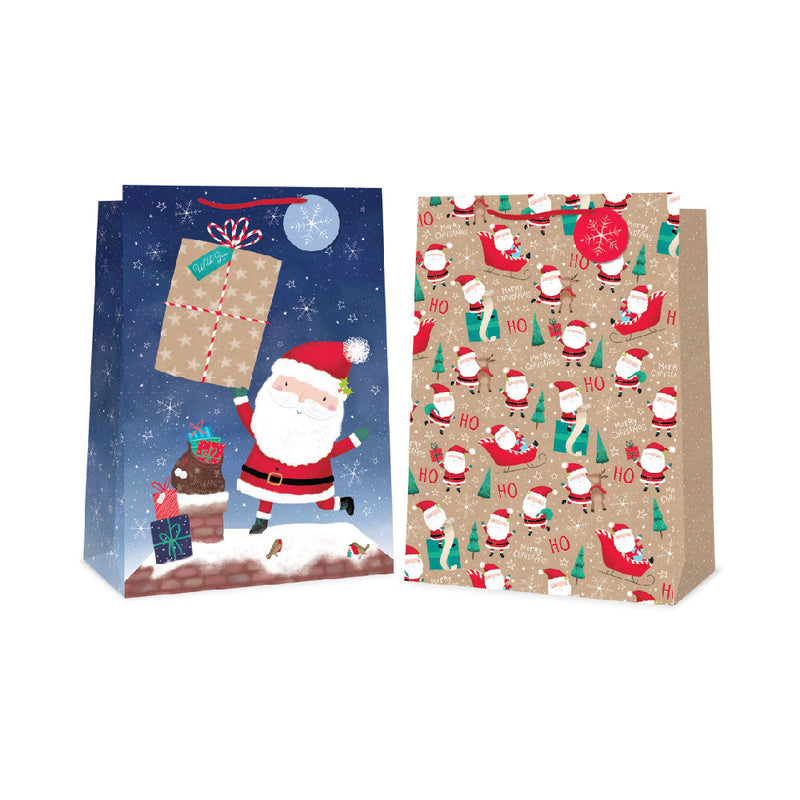 Santa Pattern Gift Bag Jumbo