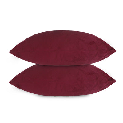 Velvet Square Cushion Cover Wine Red 45cmx45cm
